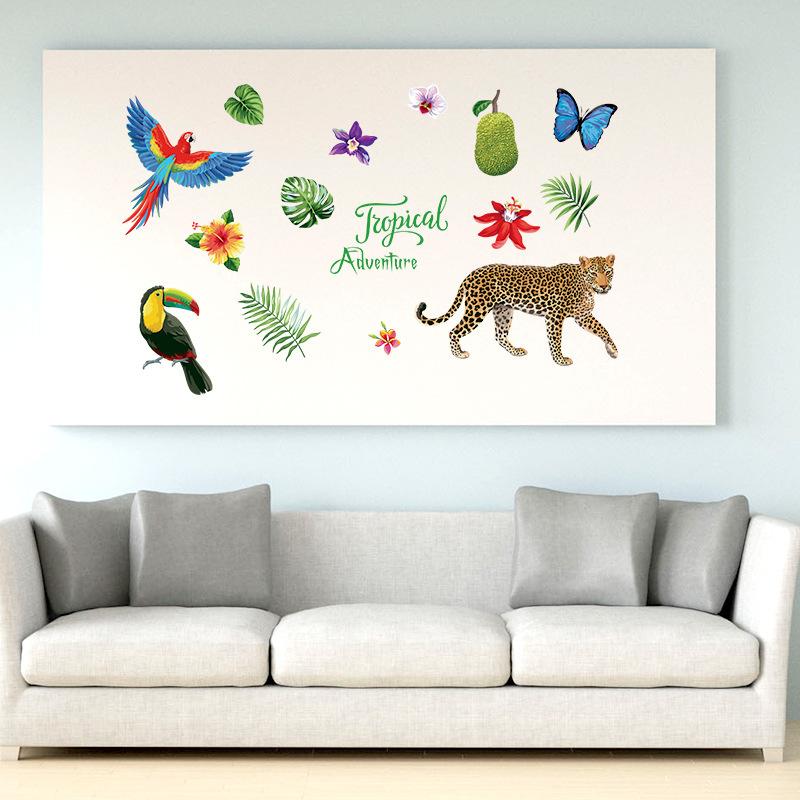 

ZHYHGO home decoration wall stickers tropical jungle flowers and birds series wall stickers for kids rooms DIY decor
