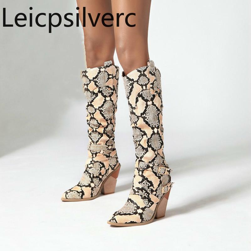 

Women's Boots Autumn And Winter The New fashion Pointed Color matching High heel High tube Women's shoes size 33-46 9.5cm1, White