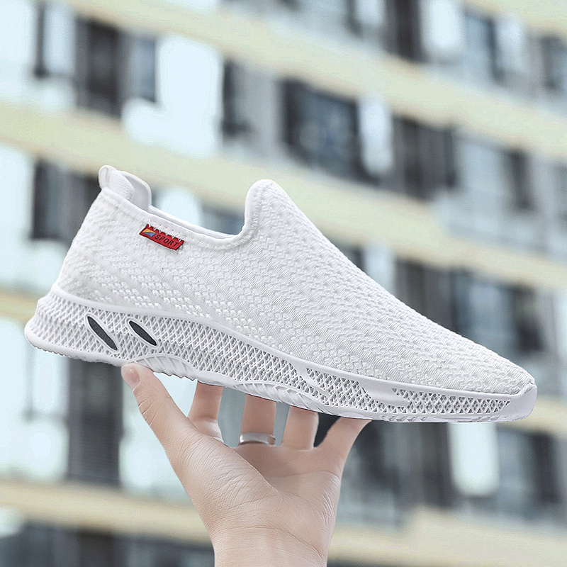 

2020 new men's knitted casual lace-up breathable shoes with no sliding to the male fly weaving tourism sports P17T, Blake