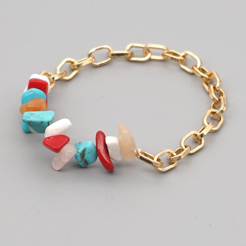 

Go2Boho Boho Jewelry Irregular Natural Stone Bracelets For Women 2021 Fashion Jewellery Gold Plated Chain Bracelet Wholesale