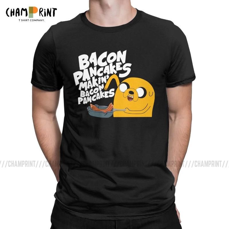 

Men's T-Shirts Fashion Style T Shirts T-Shirt For Men Jake And Finn Bacon Pancake Funny Pure Cotton Tee Shirt Plus Size Cloth, White;black