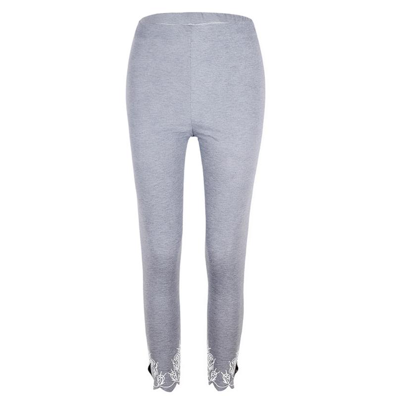 

Spring and summer new style Slim-fit printed cropped trousers Fashion and casual solid color Bottoming pants, Blue