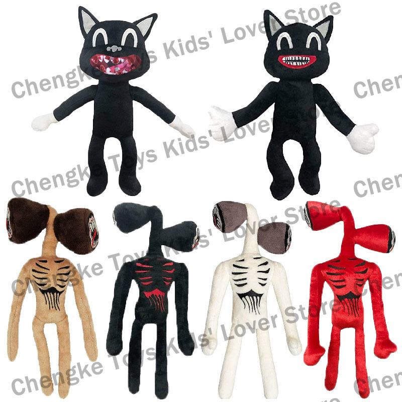

Siren Head Plush Toy Anime Plushie Black Cartoon Cat Stuffed Animals Doll Horror Sirenhead Peluches Toys for Kids Christmas Gift 201204