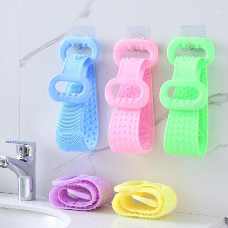 

Extra Long Silicone Brushes Bath Towels Rubbing Back Peeling Body Massage Shower Extended Scrubber Skin Clean1