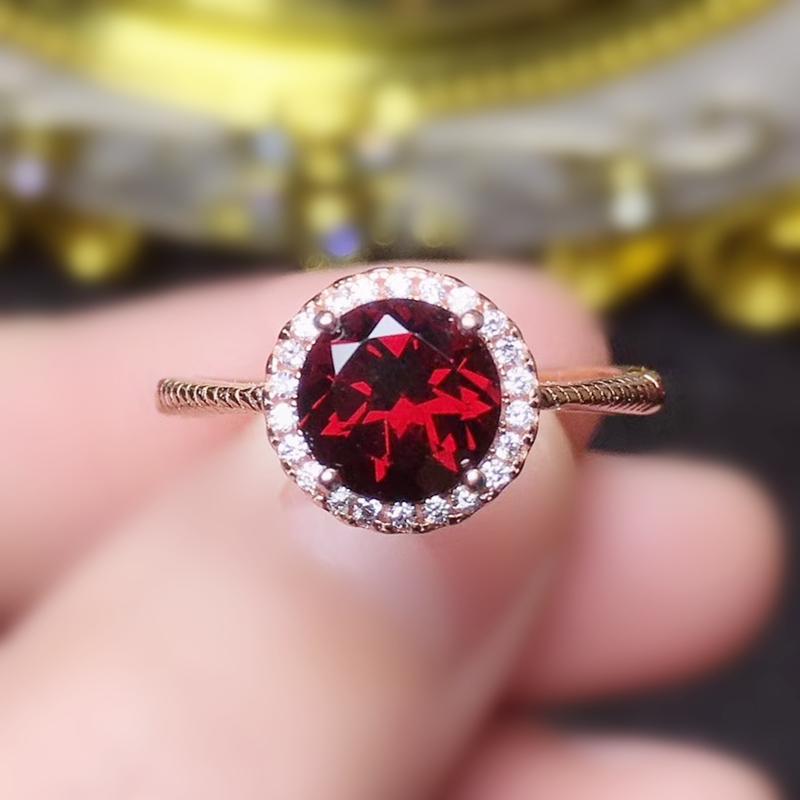 

Cluster Rings Natural Real Red Garnet Round Style Ring Per Jewelry 6*6mm 1ct Gemstone 925 Sterling Silver Fine T207112, Golden;silver