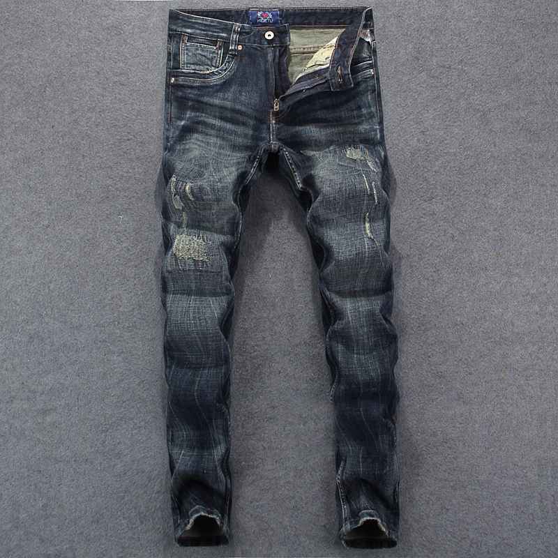 

2021 New Italian Style Fashion Black Blue Slim Fit Ripped Men Scratch Denim Pants Streetwear Vintage Designer Homme 8fbn