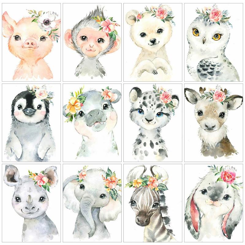 

EverShine 5D Diamond Painting Cartoon Animal Full Square Diamond Embroidery Elephant Rhinestone Mosaic Art Kids Handmade Gifts