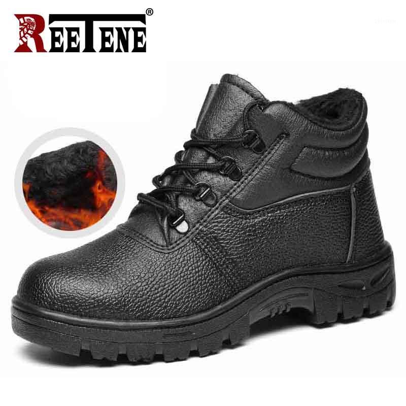 

REETENE Winter Warm Men Boots Comfort Men'S Snow Boots Waterproof Working Ankle Men Outdoor Winter Sneakers For1, Black