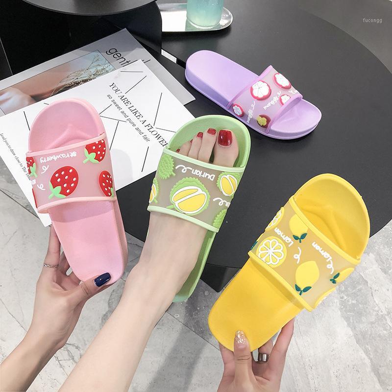 

Summer slippers cartoon women's shoes multicolored indoor lovely candy color fruit BeachOutdoorsliding sandalsmen'sshoesslippers1, Green