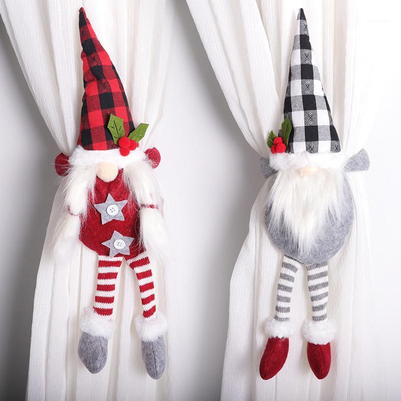 

Christmas Decoration Felt Doll Curtain Buckle Curtain Long Legged Faceless Doll Christmas Supplies1