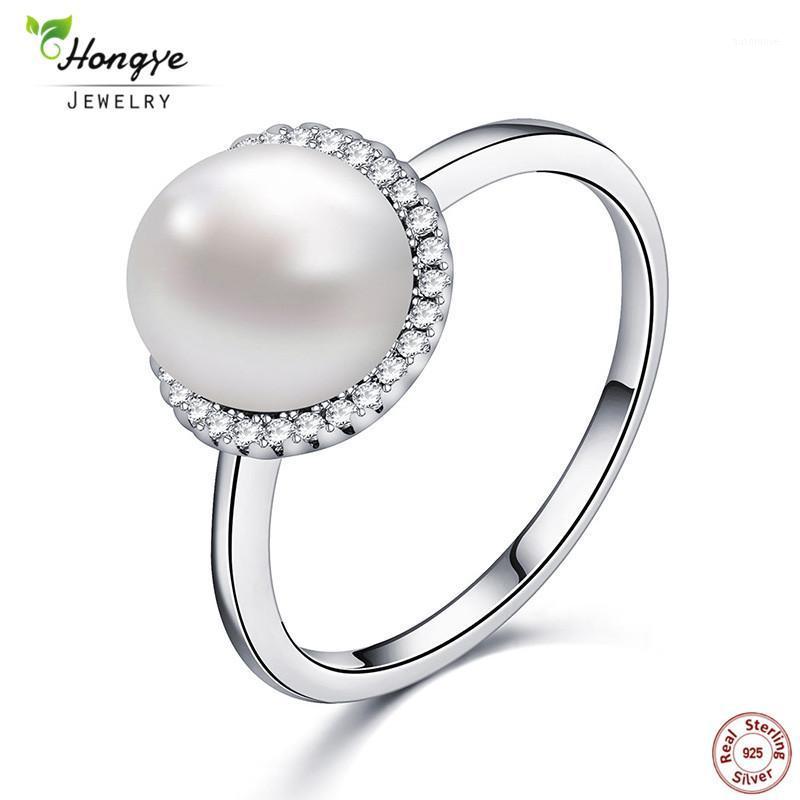 

Hongye Trendy Jewelry Luxury Beautiful Freshwater Pearl 925 Sterling Silver Ring For Women Girl Bijoux Gift Box Free Shipping1