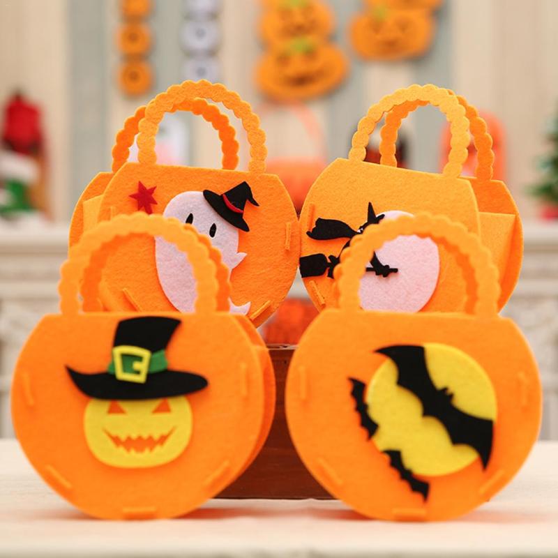 

New Halloween Decoration Props Toys Dressing Up Accessories Children's Portable Pumpkin Shaped Bag Gift Bag Candy Cloth