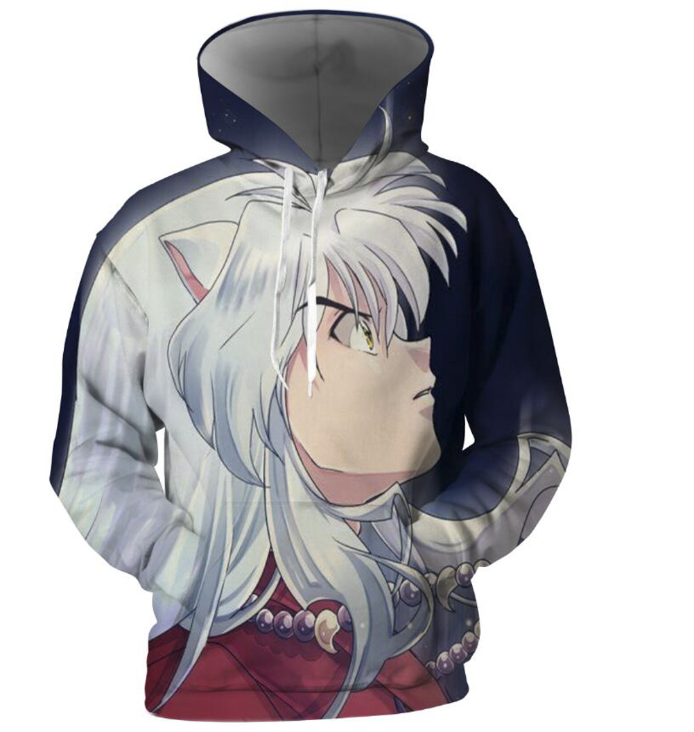 Inuyasha anime hoodies 3d imprimer sweatshirts nouveaux design design pulls à capuche japon bande dessin animé printemps automne mutum manteaux g