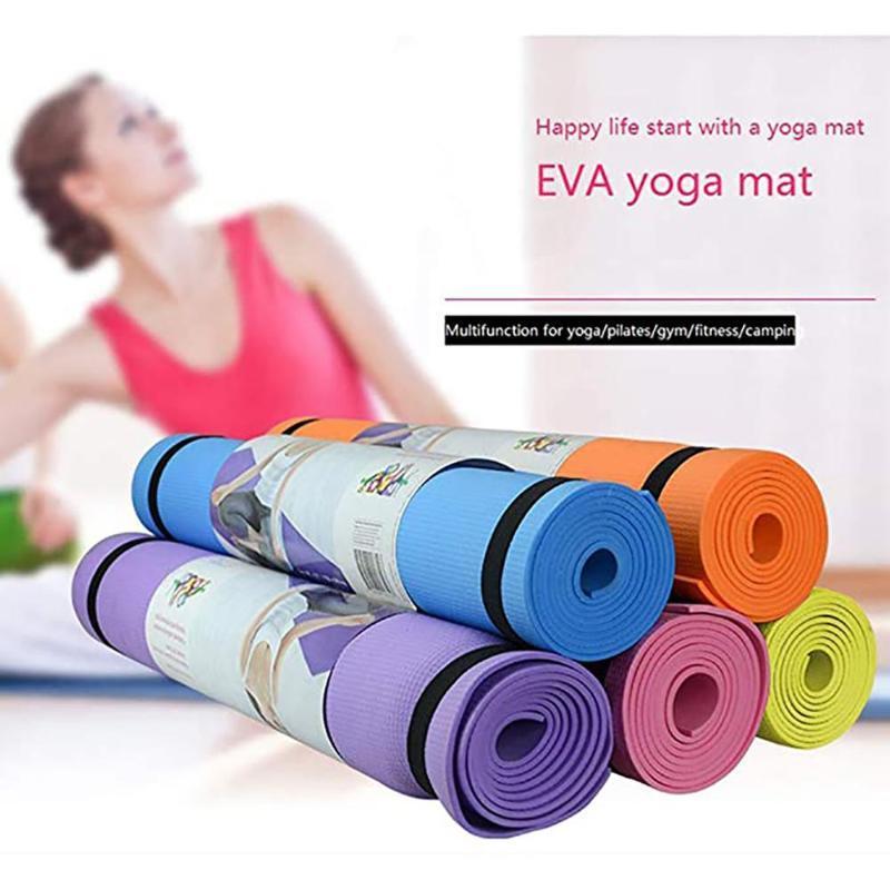 

4MM EVA Thick Durable Yoga Mat Non-slip Exercise Fitness Pad Mat Feature:1, Blue