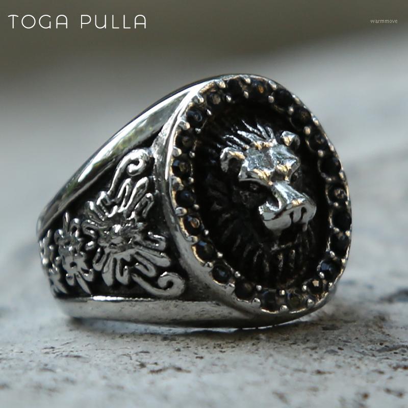 

Hip Hop Gold/Silver Crystal Lion King Ring Man Boy Stainless Steel Punk Biker Lion Ring Male Animal Jewelry Big Size 13 14 151
