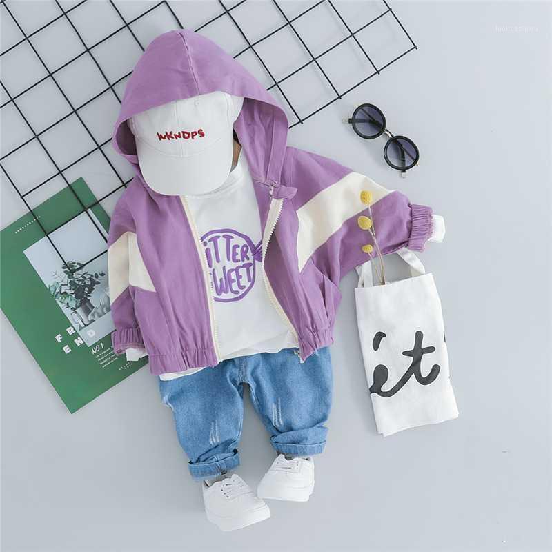 

HYLKIDHUOSE 2020 Autumn Baby Girls Clothes Suits Toddler Infant Clothing Sets Hooded Coats T Shirt Pants Children Casual Costume1, Purple
