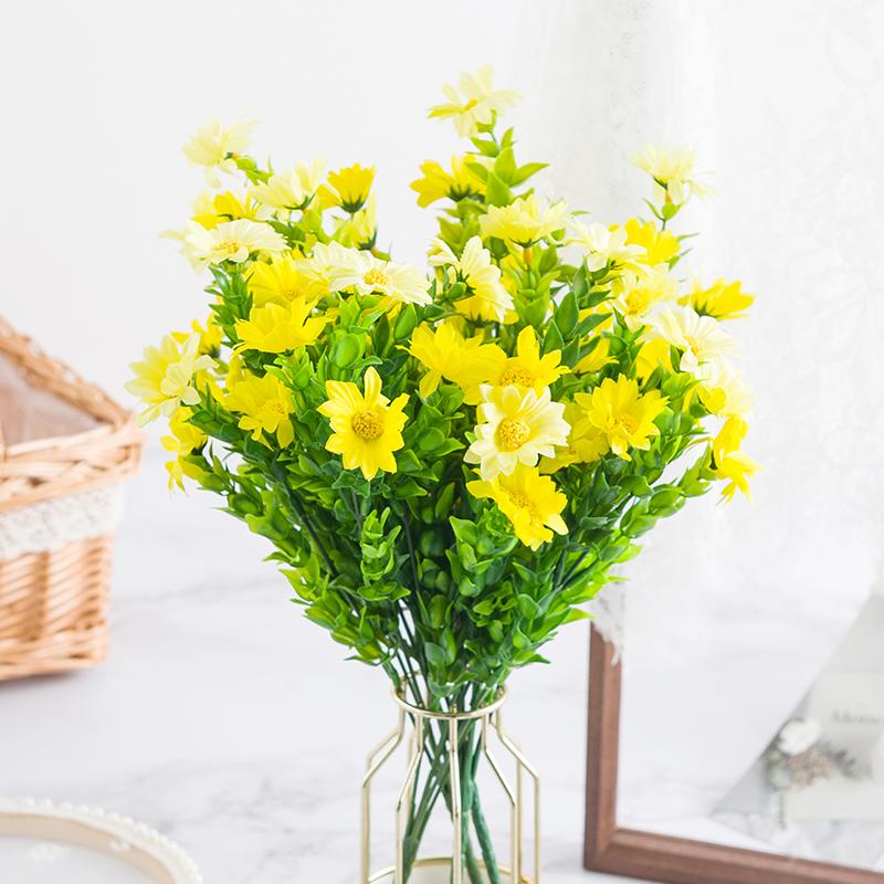

Artificial Flowers Small Orchid Daisy Bouquet Home Decoration Accessories Handicrafts Diy Holding Flowers Crafts Wedding Decor, Blue
