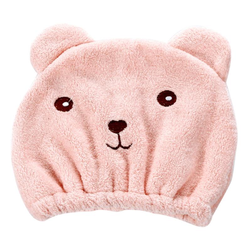 

Soft Shower Quick-dry Cartoon Dry Hair Cap Hat Strong Absorbing Towel Cute Bear Head Wrap