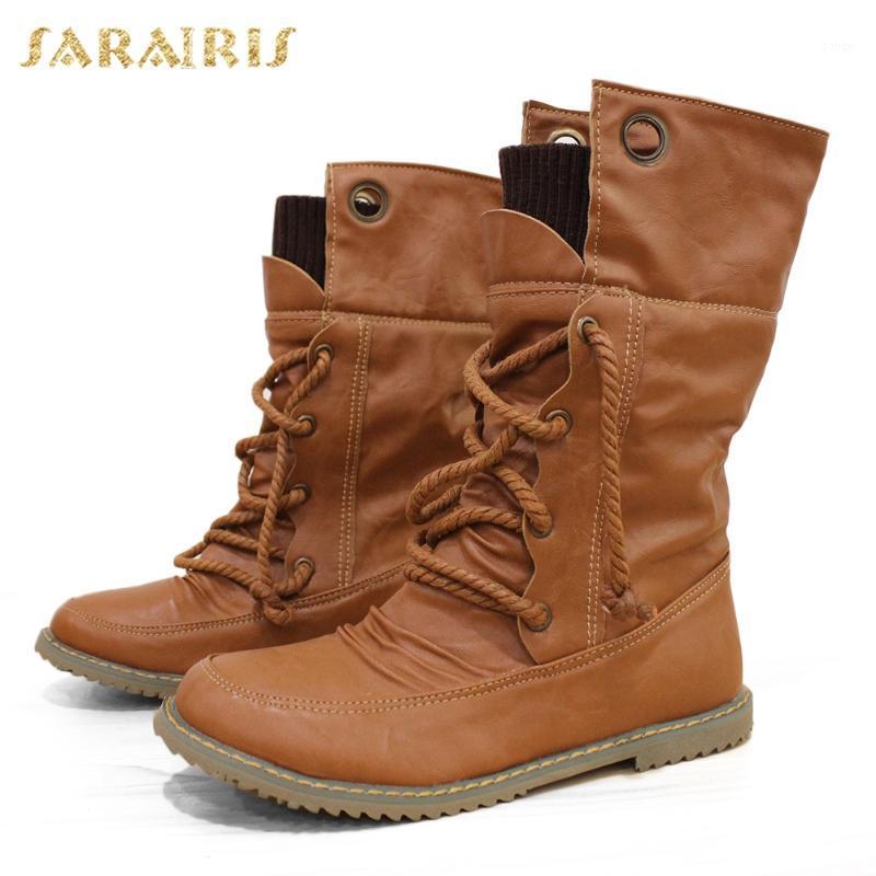 

Sarairis 2021 Brand New Trendy Thick Heels Autumn Boots British Style Women Shoes Comfy cross-tied Decoration Work Shoes Lady1, Black