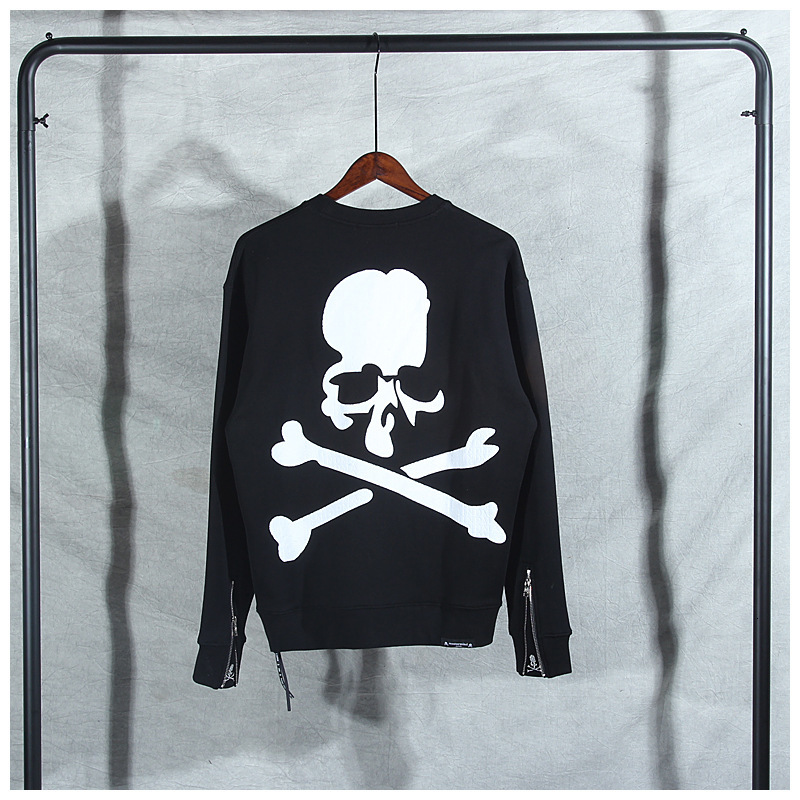 

Mastermind Japan dark oversize loose MMJ skull Embroidery Crew Neck zipper sweater