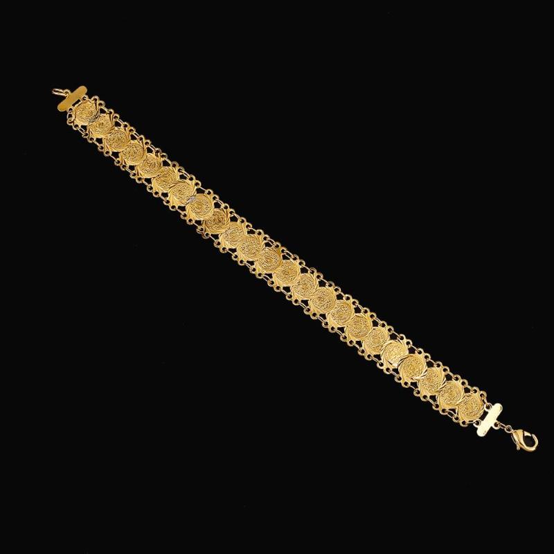 

Ethiopian Dubai Gold Color Bangle For Women Gift Antique Coin Islam Middle East Bracelet Jewelry