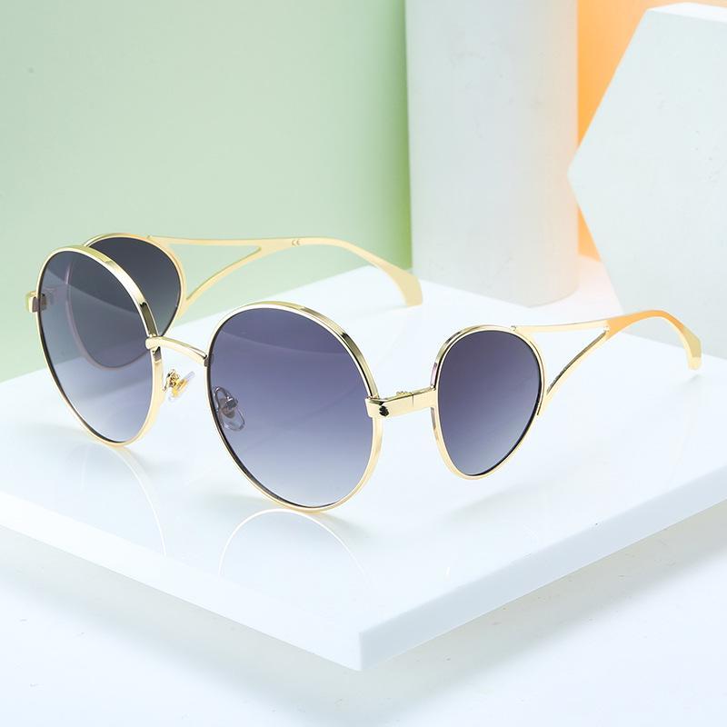 

Sunglasses 2021 Punk Round Women Clear Lens Glasses Brand Designer Eyewear Shades Uv400 Female FML1