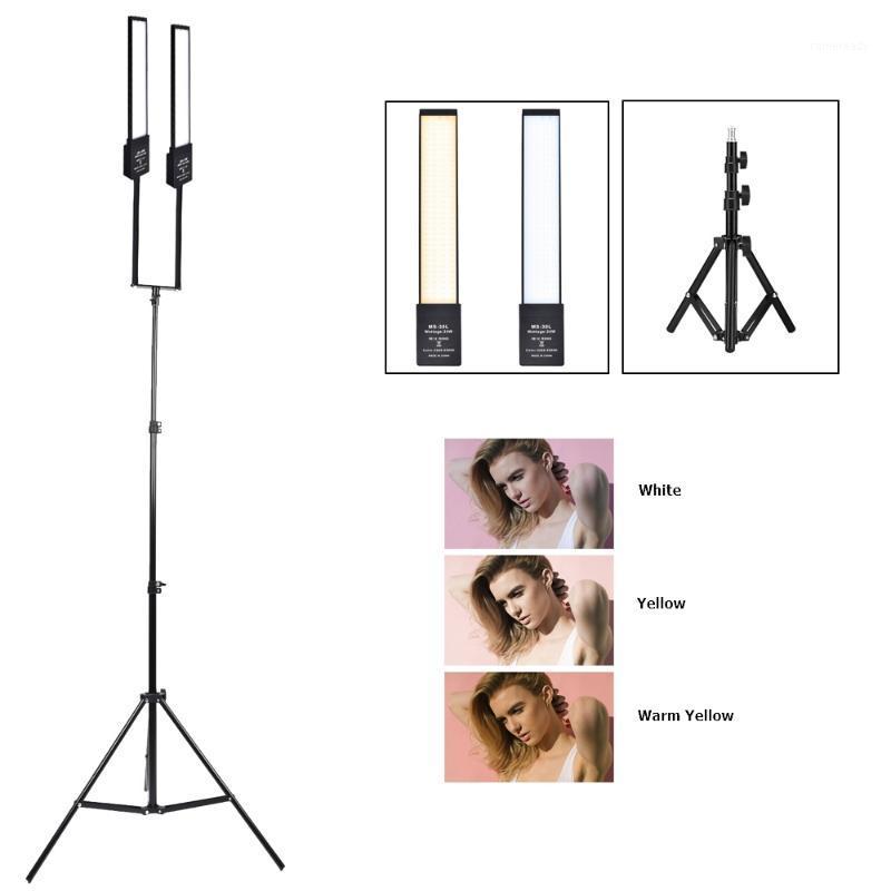 

Photo Studio Double Arms Fill LED Strip Light 3200-5500K LED Bulb Dimmable Stepless Strip Light with 2m Tripod For Youtube1