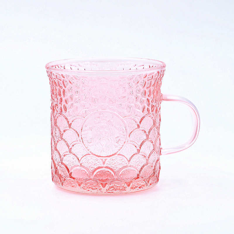 Starbucks classic Mermaid relief fish scale red glass creative cold drink cup girl mark cup-image-755456393
