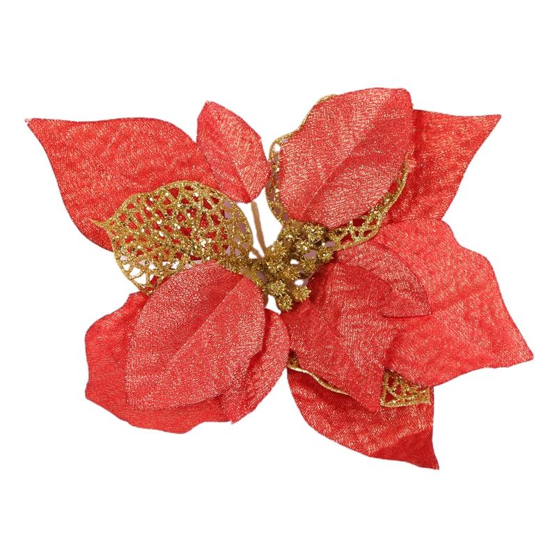 

15 PCS Artificial Christmas Flowers Decorations Xmas Tree Ornaments 94PF