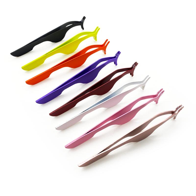 

lliesanalash Handmade Fake Eyelashes Metal Curler Natural Long Thick Makeup Tool Thick Cross Eyelashes Eye Lashes Tweezers