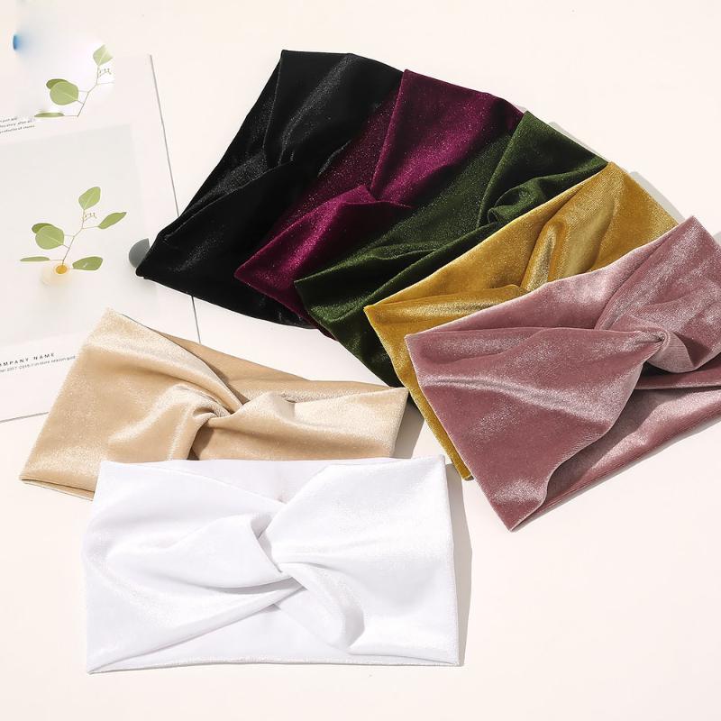 

24pc/lot 2021 New Velvet Bows Headband Women Velvet Elastic Hair Bands Cross Knot Headband DIY Hair Accessories Girls Headwear, Can choose any color
