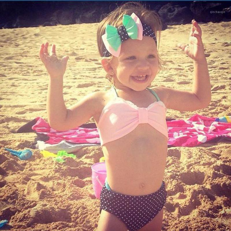 

Toddler Kid Baby Girl Bikini Swimwear Swimsuit Bathing Suit Dot Shorts Beachwear Infant swimwear Separate Girls swimsuit X1