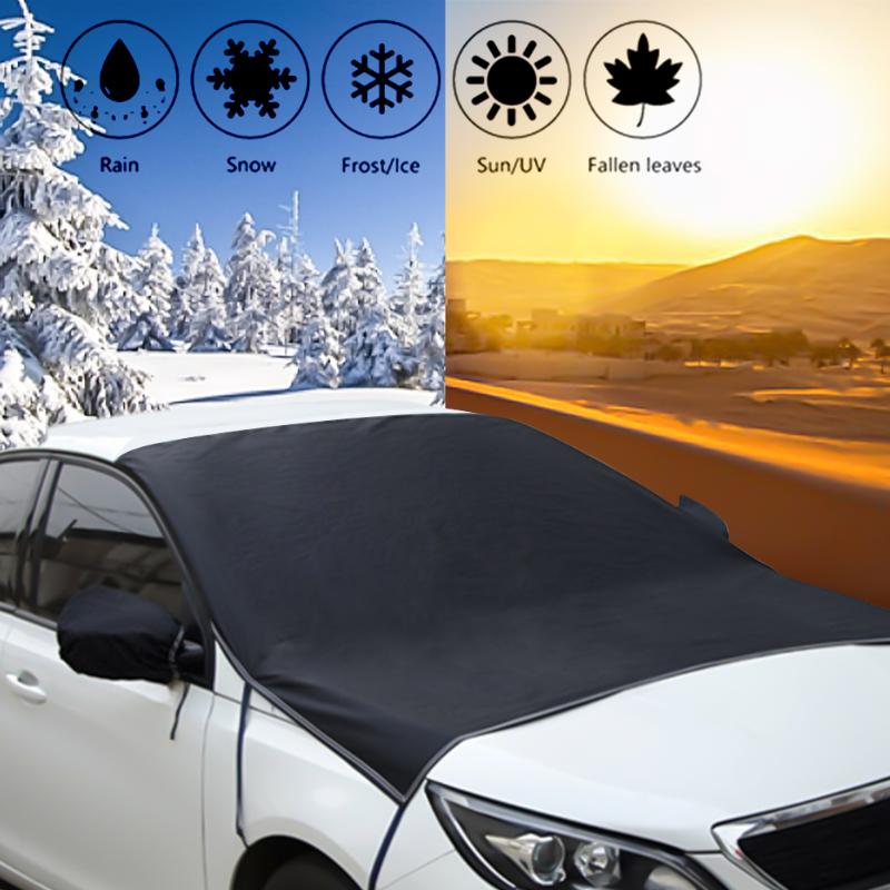

Car Sunshade Windshield Sunshades Snow Ice Cover With Side Mirror Covers Windproof Summer Sun Shade SUV Exterior Accessories