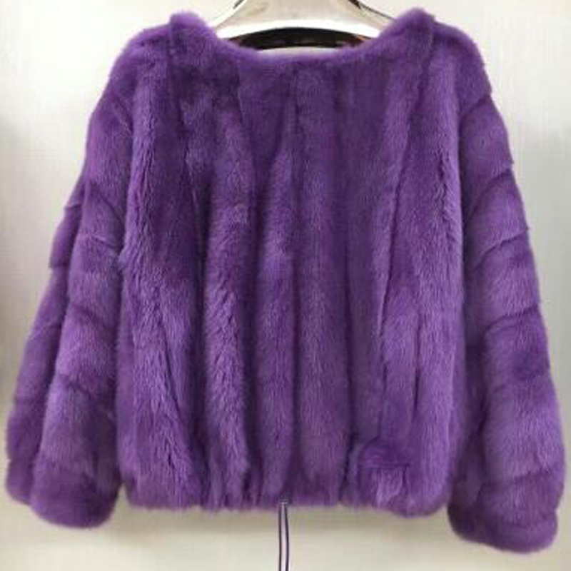 

Coat Female Real Autumn and Short Winter Popular Mink Fur Outerwear 9f39, Royal blue.
