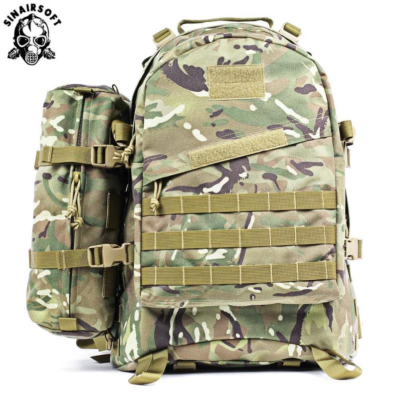 

55L 1000D Large Capacity Army Tactical Backpack 3D Backpacks Assault Bags Outdoor Camping Hiking Trekking Rucksack Bag, Mc