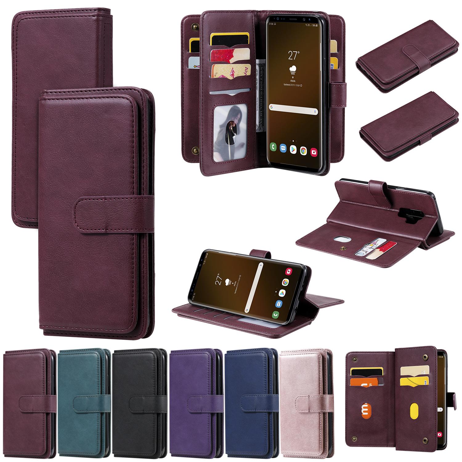 

For Samsung Galaxy S9 S10 S20 Plus S10 E Note 10 20 Pro A71 A51 A91 A70 Luxury Phone Case Leather Wallet Magnetic Double layer Cover Cases