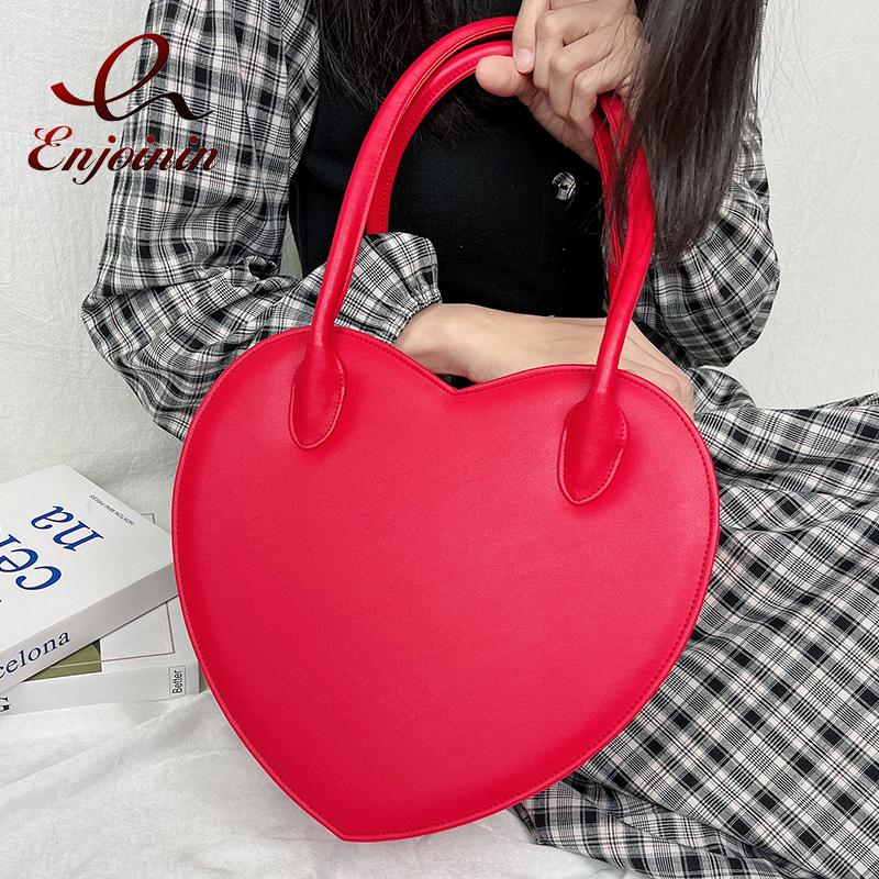 

Evening Bags Sweet Heart Shape Purses And Handbags For Women Cute Lolita Tote Fashion Designer Shoulder Bag Cosplay Top Handle Satchel