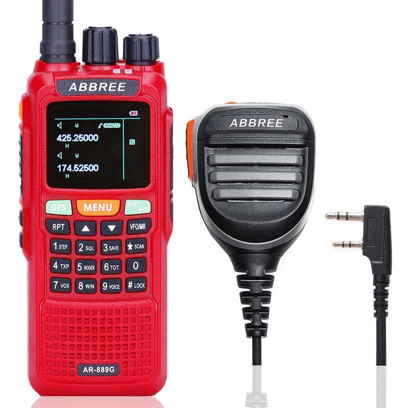 

ABBREE AR-889G Walkie Talkie 10W GPS SOS 999CH Night Backlight Duplex Cross Band Repeate Dual Receiving Ham Radio+Speaker Mic