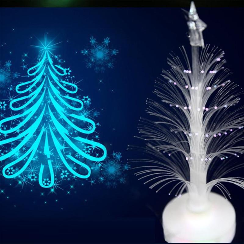 

Christmas Decoration Led Color Changing Mini Christmas Xmas Tree Light For Home New Year Party Table Decor Fiber Optic Led Light