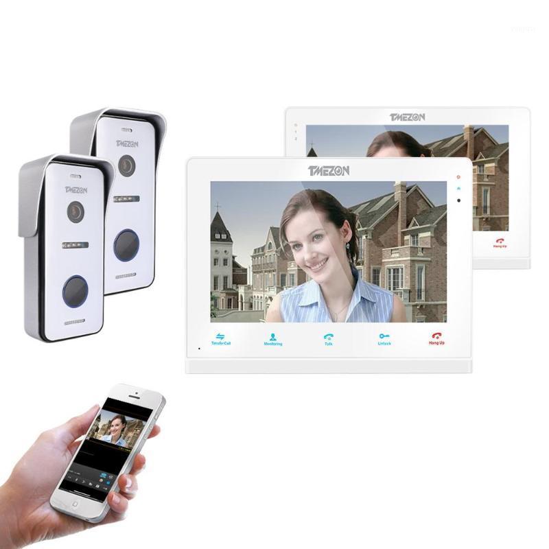 

TMEZON Wireless/Wifi Smart IP Video Doorbell Intercom System ,10 Inch+7 Inch Screen Monitor with 2x720P Wired Door Phone Camera1