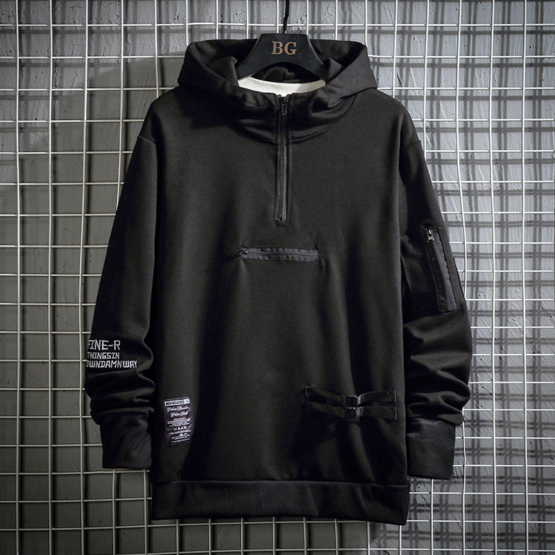 

Autumn winter 2020 hot new casual with hood hip hop men embroidered men's hoodies lettering large male sweatpants -5XL gout VLFJ, Black