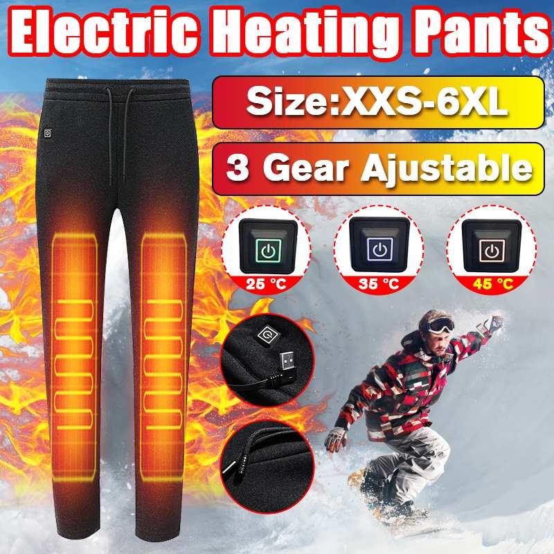 

Winter Electric Heated Warm Pants Men Women USB Heating Base Layer Elastic Trousers Insulated HeatedUnderwear for Camping Hiking, As pic