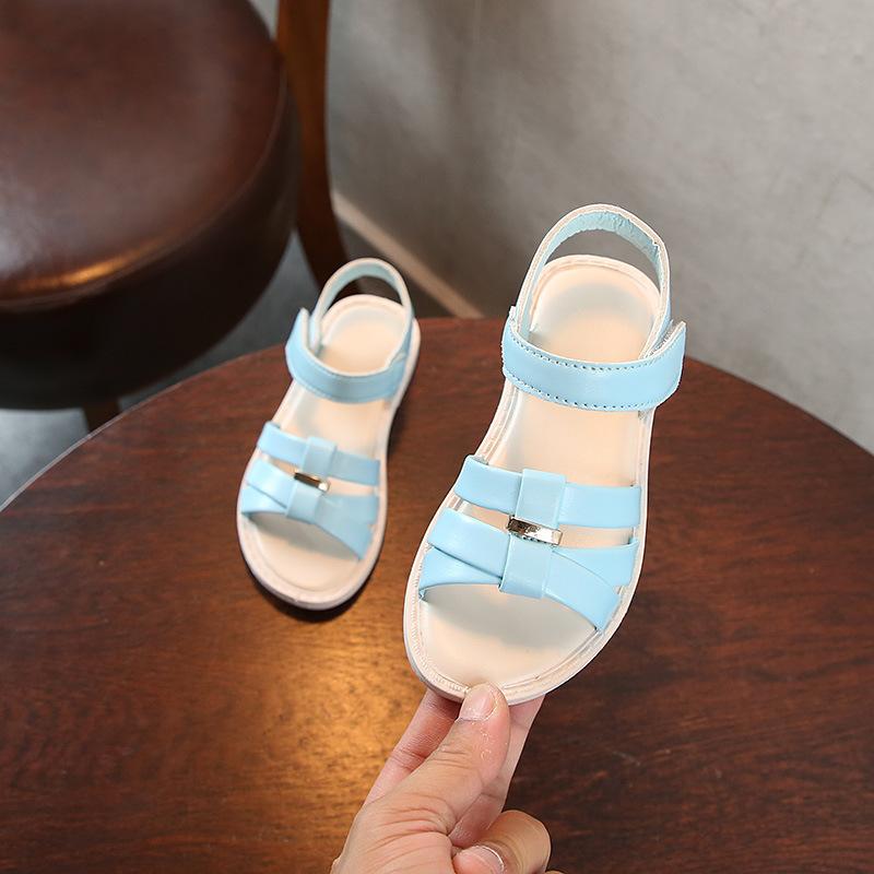 

Summer girl leather sandals 2021 new children sandals girls princess casual shoes cute student, Blue