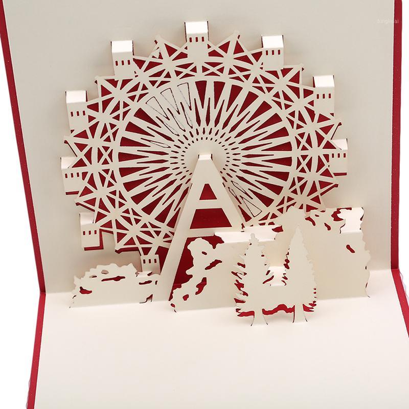 

Red Ferris Wheel 3D UP Cards 3D Popular Up Card Christmas Greeting Baby Gift Holiday Happy New Year Christmas Cards1