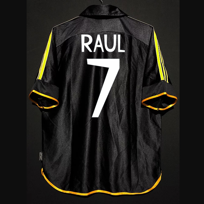 

Retro 1998/01 Real Madrid Soccer Jerseys Raul Roberto Carlos Guti Mijatovic Redondo Anelka Figo Vintage Kits Classic Shirts, 98-00 home