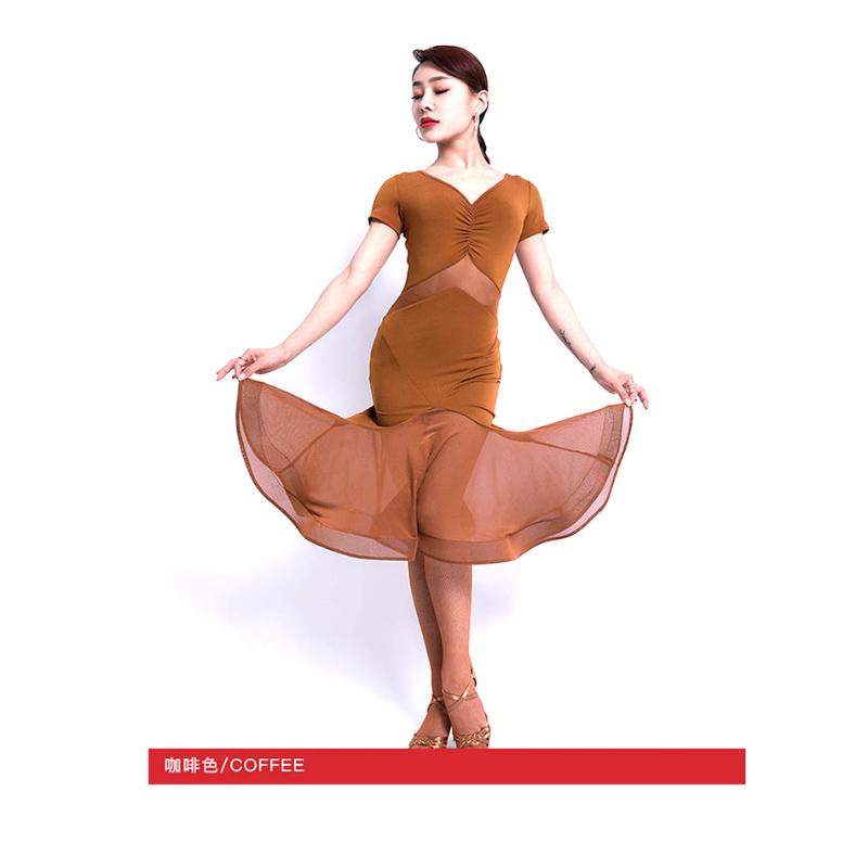 

Latin Dance Dress Women Bare Back Dress for Ballroom Samba Tango Chacha Dancing Performamnce L9547, Black