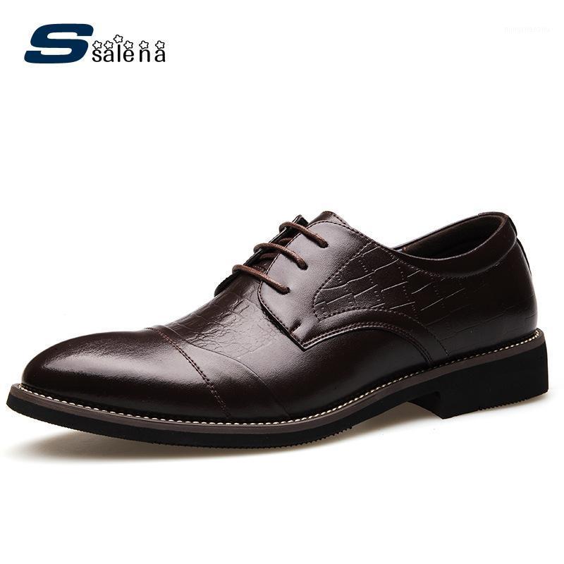 

Mens Dress Shoes High Quality Lace-Up Leather Party Shoes Men Brand Flat Dreby 501321, Black