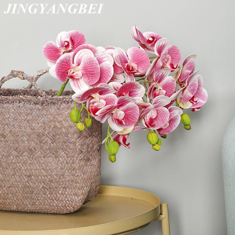 

Real Touch Butterfly Orchid Artificial Flowers Home Hotel Room Decoration Fake Flower 5 Heads 70cm wedding, Pink