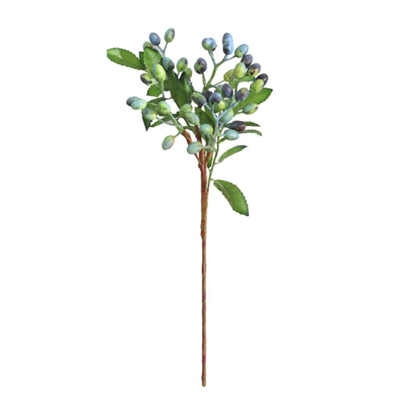 

Fake Flowers Plant Artificial Flower Berry Fruits Plant Branch Christmas Gift Florals Home Garden Hotel DIY Wedding Decoration, Green