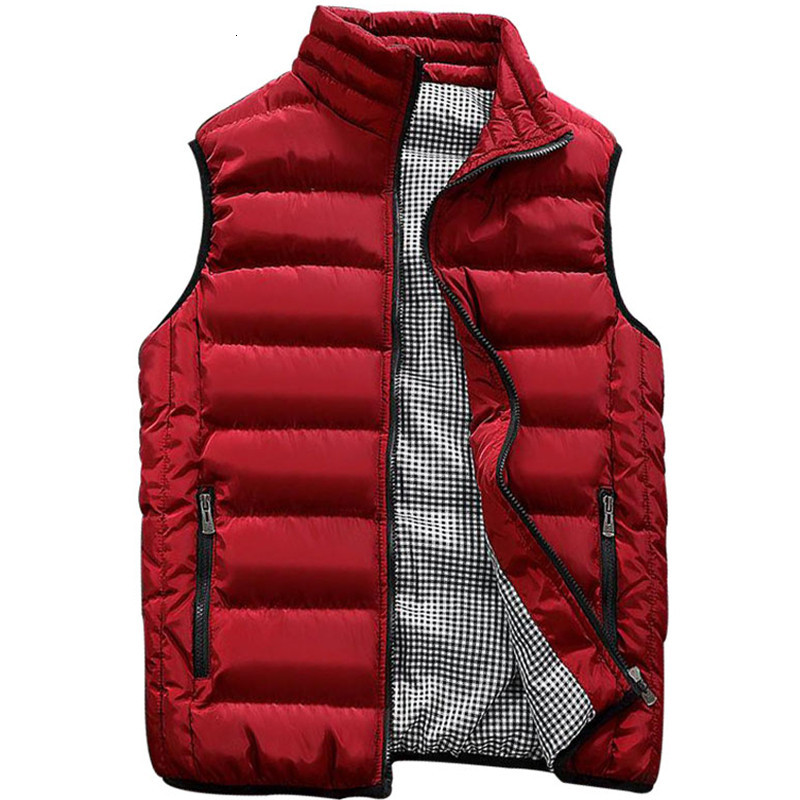 

2021 New 10 Color Casual Winter Down Men's Slim Warm Sleeveless Jacket Fashion Men Cardigan Windproof Vest 5xl N61c, Black